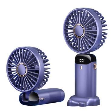 Ventilátor Techsuit "N15" összecsukható, digitális kijelző, ultra csendes, 1800mAh - violet