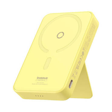 Power bank Baseus "MagPro Magnetic" 5000mAh 20W MagSafe és USB-C kábellel - yellow