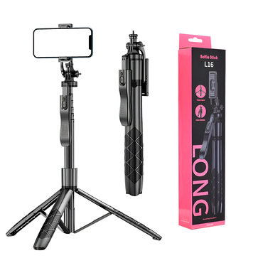 Önkioldó Techsuit "L16" Bluetooth távirányítóval és stabil állvánnyal, 157cm - fekete
