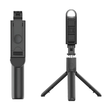 Önarckép bot Techsuit "S05-S" Bluetooth távirányítóval, LED lámpával és összecsukható állvánnyal, 105cm - fekete