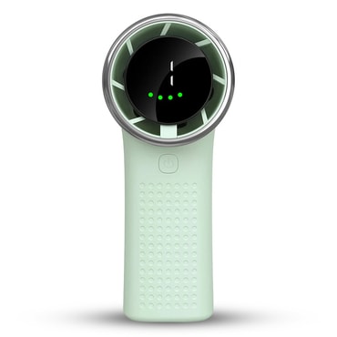 Mini kézi ventilátor Techsuit "A8" LED kijelzővel, USB-C töltéssel, 5 sebességgel, 3600mAh - zöld
