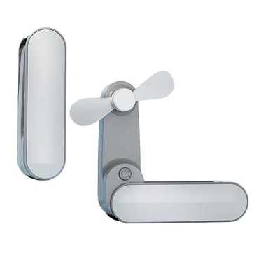 Hordozható ventilátor Techsuit "TF1" állítható sebességekkel és 1200mAh akkumulátorral - fehér