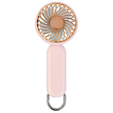 Hordozható ventilátor Techsuit "A217" USB töltés, három sebesség, 1200mAh - rózsaszín