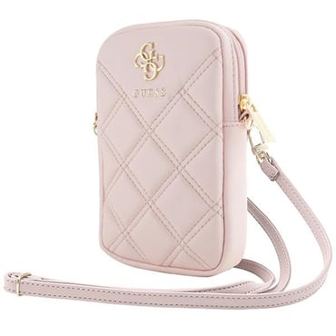 Telefontok Guess "Zip Quilted 4G" állítható szíjjal és cipzárral - pink