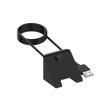 Töltőkábel Techsuit "TGC3" Garmin Fenix 5/5 Plus/6/6X/7X okosórákhoz, USB, 5W, 1m asztali tartóval - fekete