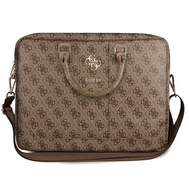 Táska Guess "Computer Bag 4G Big Logo" 15" luxus saffiano bőrből, állítható és levehető szíjjal - brown