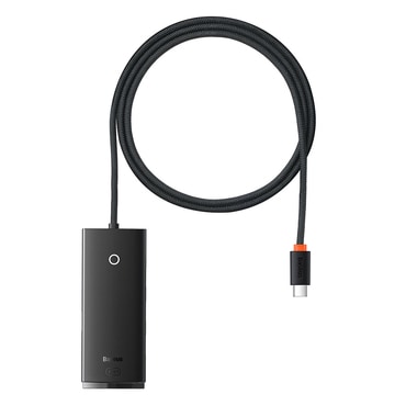 Hub postaja Baseus "Lite Series WKQX030401" USB-C - 4x USB-A 3.0, USB-C, 1m - black