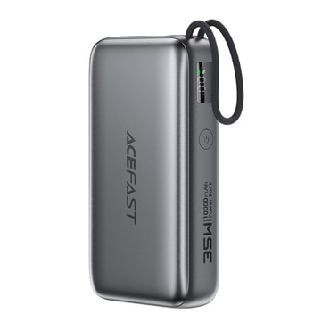Power bank Acefast "M32" 35W - 10000mAh kihúzható USB-C kábellel - metal gray