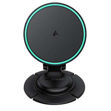 Autós mágneses tartó Acefast "D65" vezeték nélküli töltéssel 15W, 3+1 tengelyes állíthatóság, összecsukható - black