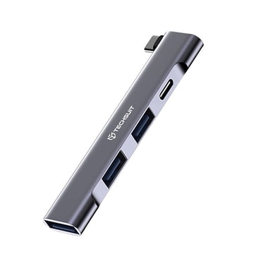 Hub postaja Techsuit "ZenithDock 4v1 (H12)" USB-C - 2x USB-A 2.0, 1x USB-A 3.0, 1x USB-C, 60W - szürke