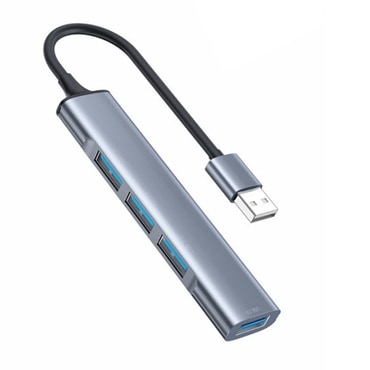 Hub állomás Yesido "HB18" 4v1 USB-A - 1x USB-A 3.0, 3x USB-A 2.0, 5Gbps, alumínium ötvözet - szürke