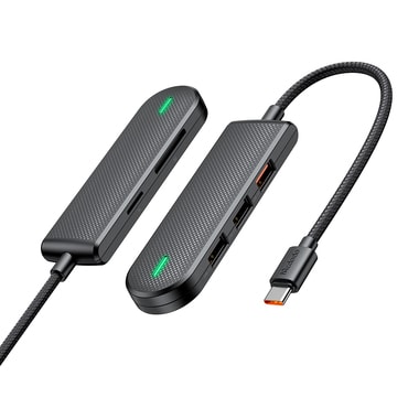Hub állomás Mcdodo "Hub Star Series (HU-1430)" 5v1 USB-C - 2x USB-A 2.0, 1x USB-A 3.0, 1x SD, 1x TF, 5Gbps - black