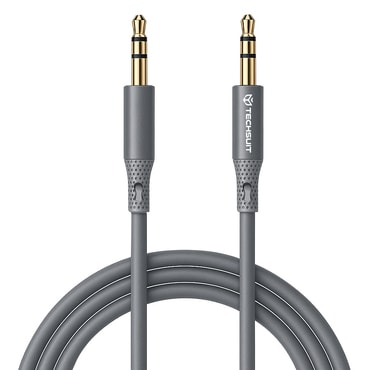 AUX 3.5mm - AUX 3.5mm audio kábel Techsuit "SoundFleX AC3" Hi-Fi minőség, 1m - szürke