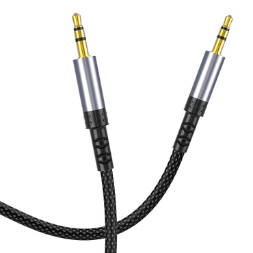 AUX 3.5mm - AUX 3.5mm audio kábel Lito "LA01D" Hi-Fi, 24k aranyozott érintkezők, nylon, 1m - black