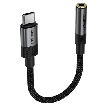 Audio kábel USB-C - AUX 3.5mm Acefast "J12" nagy teljesítményű hangzás, késleltetés nélkül, 15cm - black