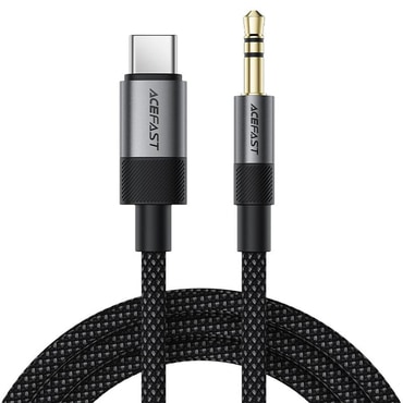 Audio kábel USB-C - AUX 3.5mm Acefast "J11" Hi-Fi hangzás, alumínium és nylon, 1m - black