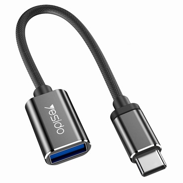 OTG adapter Yesido "GS01" USB-C - USB-A Plug & Play - fekete