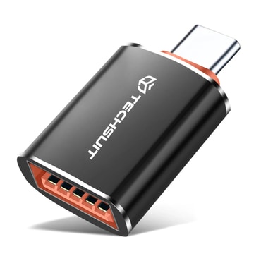 OTG adapter Techsuit "HyperPort A2" USB-A - USB-C 5Gbps, 6A, 120W - narancssárga