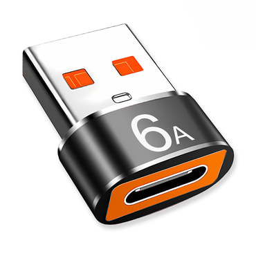 OTG adapter Techsuit "HyperPort A4" USB-C v USB-A 5Gbps, 6A, 120W - narancssárga