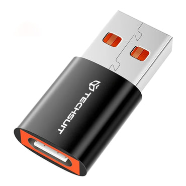 OTG adapter Techsuit "HyperPort A5" USB-C - USB-A 6A, 5Gbps - narancssárga