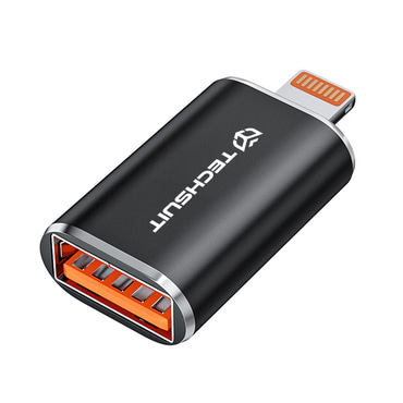 OTG adapter Techsuit "HyperPort A6" USB-A - Lightning USB 3.0, PD30W, 5Gbps, GaN - narancssárga
