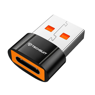 OTG adapter Techsuit "HyperPort A7" USB-C - USB-A 5Gbps, 10A - narancssárga