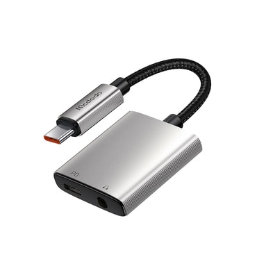 Audio kábel Mcdodo "Wales Series CA-5050" USB-C - AUX 3.5mm PD60W, 12.5cm - gray