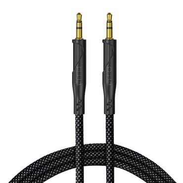 AUX 3.5mm v AUX 3.5mm audio kábel Lito "LA02" jelveszteség nélkül, nejlon fonat, 1m - black