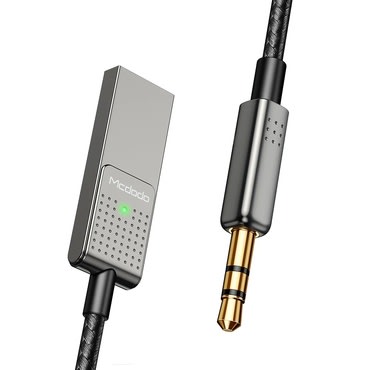 Audio kábel Mcdodo "CA-8700" HD sztereó, beépített mikrofon, fonott nylon, 1.7m USB - AUX 3.5mm - black