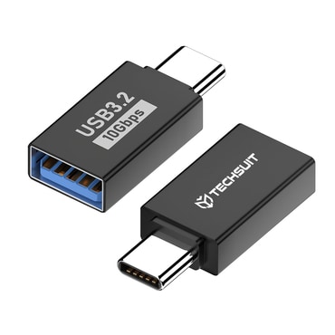 OTG adapter Techsuit "AluCoreX (A14)" USB-A és USB-C 10Gbps, alumínium - fekete
