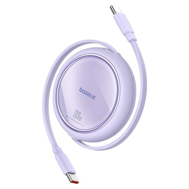 Töltő és adatátviteli 100W USB-C USB-C káfehér Baseus "Free2Draw Mini" - 480Mbps - 1m - nebula purple