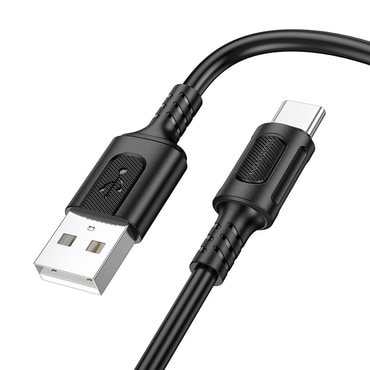 Töltő és adat 60W USB-A - USB-C káfehér Borofone "Feliz Series BX111" - 3A - 1m - black