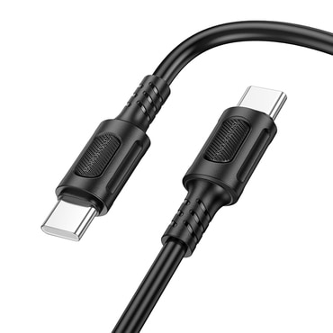Töltő és adatátviteli 60W USB-C - USB-C káfehér Borofone "Feliz Series BX111" - 3A - 1m - black