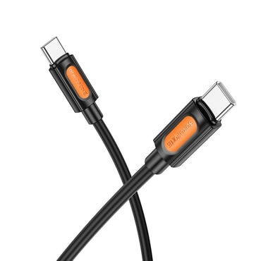 Töltő és adat 60W USB-C - USB-C káfehér Borofone "Silicone Series BX114" - 3A - 1m készülékhez - black