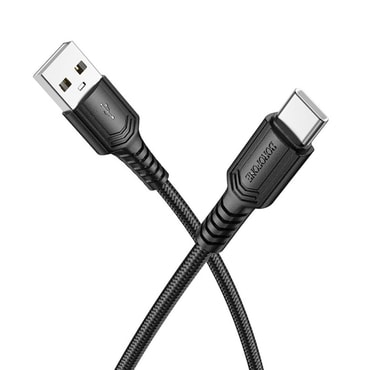Töltő és adat USB-A - USB-C káfehér Borofone "Certain Series BX116" - 3A - 1m készülékhez - black