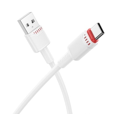 Töltő és adat USB-A - USB-C káfehér Borofone "Beneficio BX110" - 3A - 1m - white