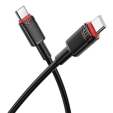Töltő és adat 60W USB-C - USB-C káfehér Borofone "Beneficio BX110" készülékhez - black