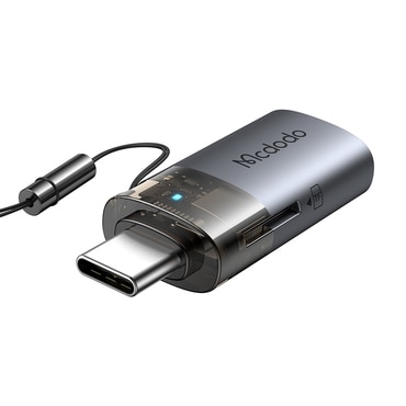USB-A és USB-C OTG adapter Mcdodo "OT-7600" beépített kártyaolvasóval, 5Gbps - black