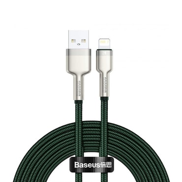 Töltő és adat USB-A - Lightning káfehér Baseus "Cafule Series Metal" - 480Mbps - 2m - green
