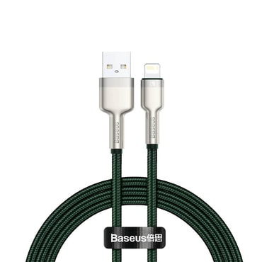 Töltő és adat USB-A Lightning káfehér Baseus "Cafule Series Metal" - 480Mbps - 2.4A - 1m - green