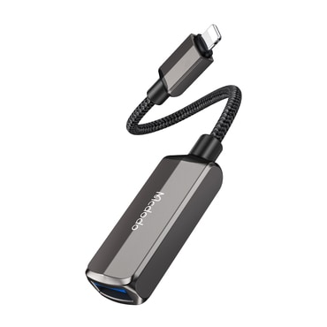 Lightning és USB-A OTG adapter Mcdodo "CA-2690" 2.4A készülékhez - dark grey