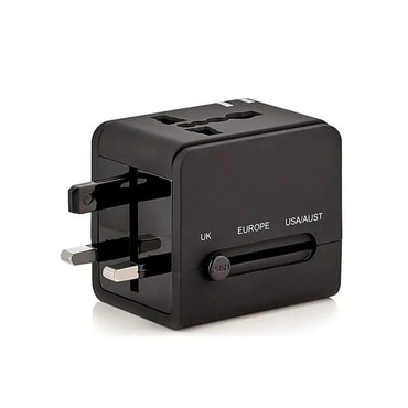 Utazó adapter Techsuit "HHT148" EU/UK/AUS/US, PD 20W, QC, USB, USB-C - fekete