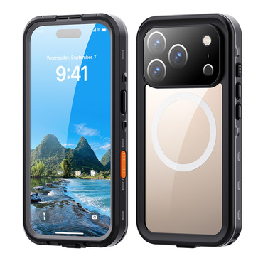 Vízálló tok ShellBox "WaterProof" iPhone 17 Pro IP68 minősítéssel, 1,5 m mélységig - fekete