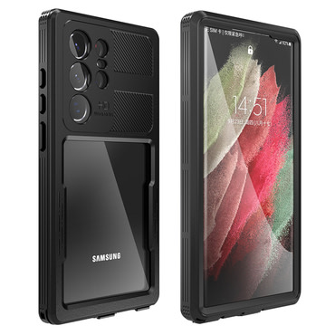 Vízálló tok ShellBox "WaterProof" Samsung Galaxy S23 Ultra IP68 minősítéssel, 1,5 m mélységig - fekete