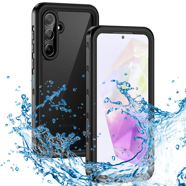 Vízálló tok ShellBox "WaterProof" Samsung Galaxy A35 IP68 minősítéssel, 1,5 m mélységig - fekete