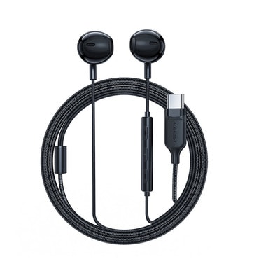 Fülhallgató Acefast "L2" USB-C, mikrofonnal és távirányítóval, 1.2m - fekete