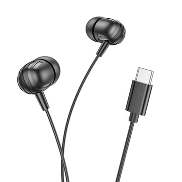 Fülhallgató Borofone "Delicious BM77" mikrofonnal, Hi-Fi hanggal, USB-C, 1.2m készülékhez - fekete.