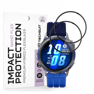 2-Pack Techsuit "Nano Flex" 3D Full Body kijelzővédő fólia Huawei Watch GT Runner 2 modellhez