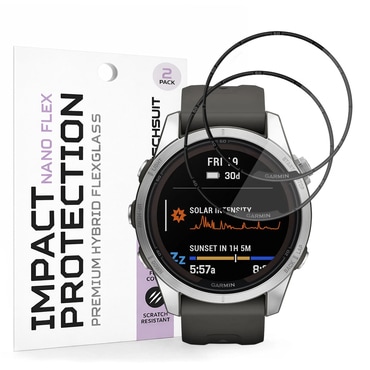 2-Pack Techsuit "Nano Flex" 3D Full Body kijelzővédő fólia Garmin Fenix 7S Pro Solar modellhez