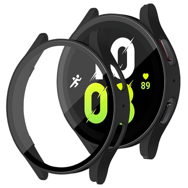 Tok képernyővédő üveggel Techsuit "Defense360 Pro" Samsung Galaxy Watch4 / 5 (40mm) készülékhez - fekete.